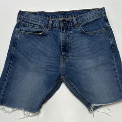 Levi’s Men’s 511 Frayed Blue Denim Jean Shorts Size 34