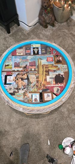 Handmade Cowboy Resin Table