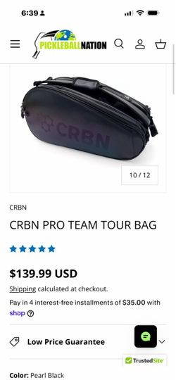 CRBN Carbon Pro Team Tour Pickleball Bag
