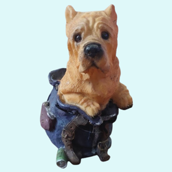 Shar Pei Puppy Dog Figurine in "I Love You" Travel Bag Backpack Collectible Deco