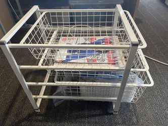 White 3 Metal Drawer 