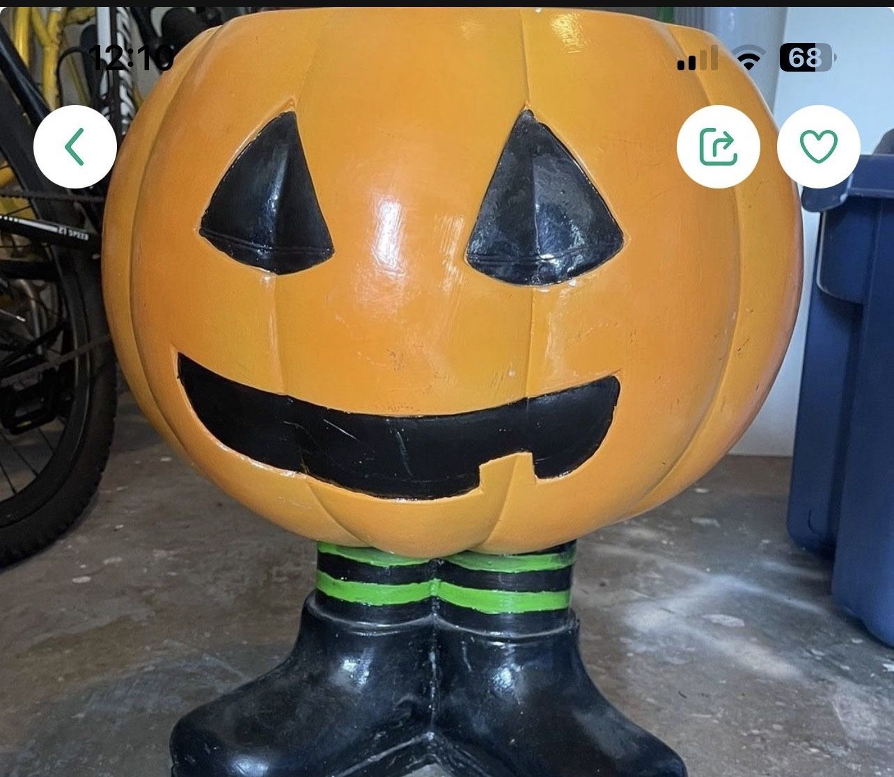 Halloween Ceramic Pumpkin Pot With Legs And Light Up Tree