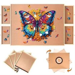 Rotating Puzzle Board,Jigsaw Puzzle Table Portable Puzzle Tables for Adults and Kids (1000 Pieces-Rotating-4 Drawers) New