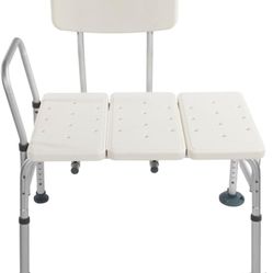  Tub Transfer Bench for Bathtub with Backrest & Armrest,