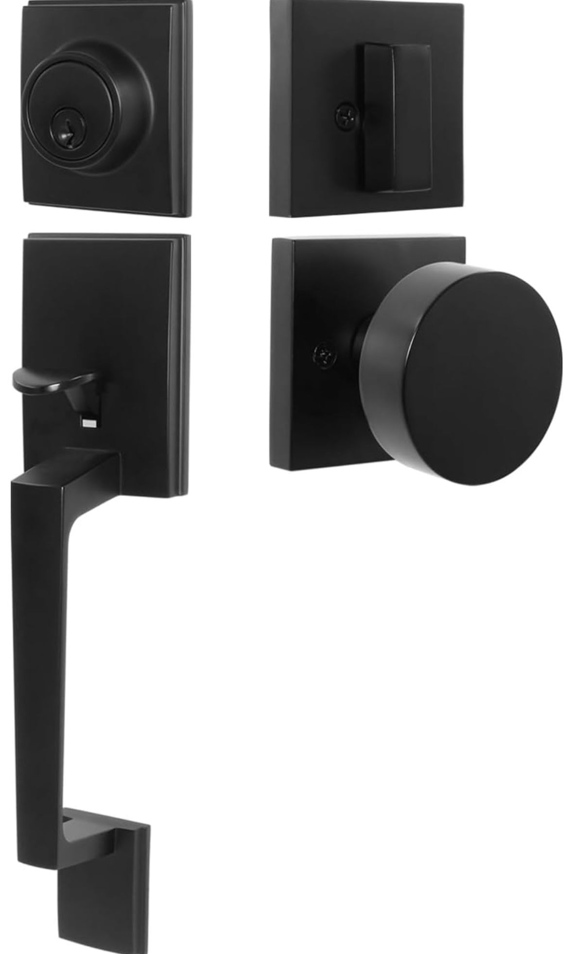 Zinc alloy exterior door lock. Reversible for left/right (matte black, 8012)