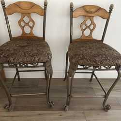 Iron and Wood Bar Stools
