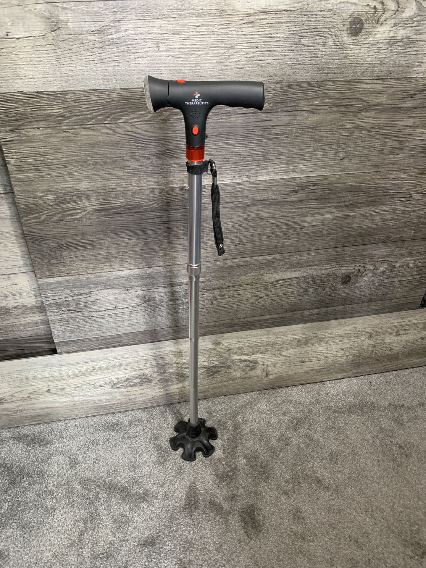 Ultralight Folding Walking Cane w/ LED Lights & SOS Alarm by Medic Therapeutics