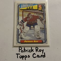 Patrick Roy Montreal Canadiens Hall of Fame Goalie Topps Card. 