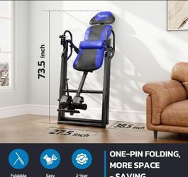 YOLEO Inversion Table for Back Pain 2026 Foldable Inversion Table w/ Removable Lumbar Pad