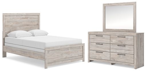 Broachmyn Gray Full Panel Bed, Dresser and Mirror