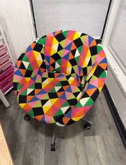 IKEA Skruvsta Multicolor Swivel Chair Adjustable Height Roller Wheels