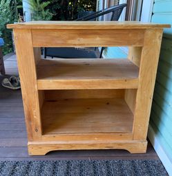 Rustic pine wood side table