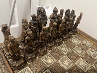 Vintage Chess Set, Cowboy V Indian 
