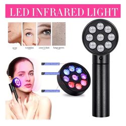 Red Light Therapy Lamp 9 LEDs Strobe Flash Red 630nm/850nm Infrared/460nm Blue