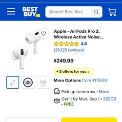 Apple Airpods Pro 2 With Wireless Noise Cancelation