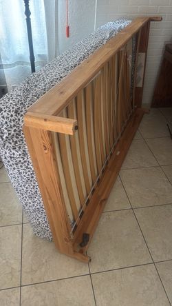 Twin Wooden Slatted Bed Base with Mattress