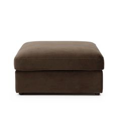 CHOCOLATE BROWN VELVET OTTOMAN