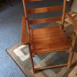 Antique Kids Folding Wooden Chair