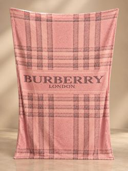 Burberry London Pink Plaid Fleece Blanket