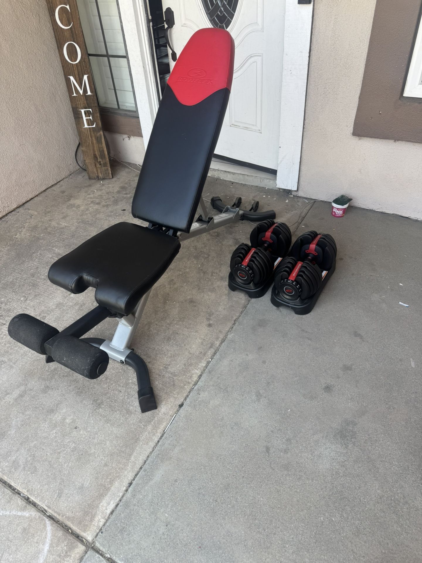 Bowflex adjustable weights 5-52.5lbs plus Bowflex adjustable bench 