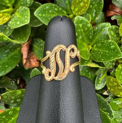 10k solid yellow gold letter N size 6.5