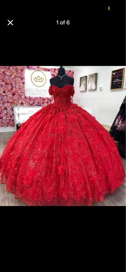 Red quinceañera dress size 1/2