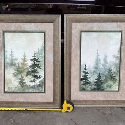 2 Custom Watercolor Pictures With Frame