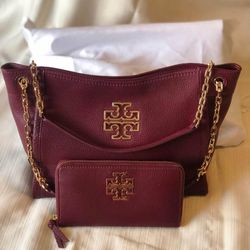 Tory Burch Leather Bag And Wallet
