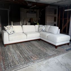 Living Spaces Amherst Cobblestone Sectional Sofa