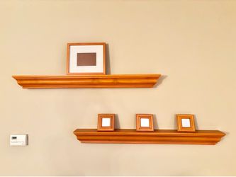 Vintage Pottery Barn Crown Molding Shelves & Frames – Honey Pine