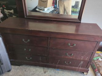 Queen bedroom set cherry wood