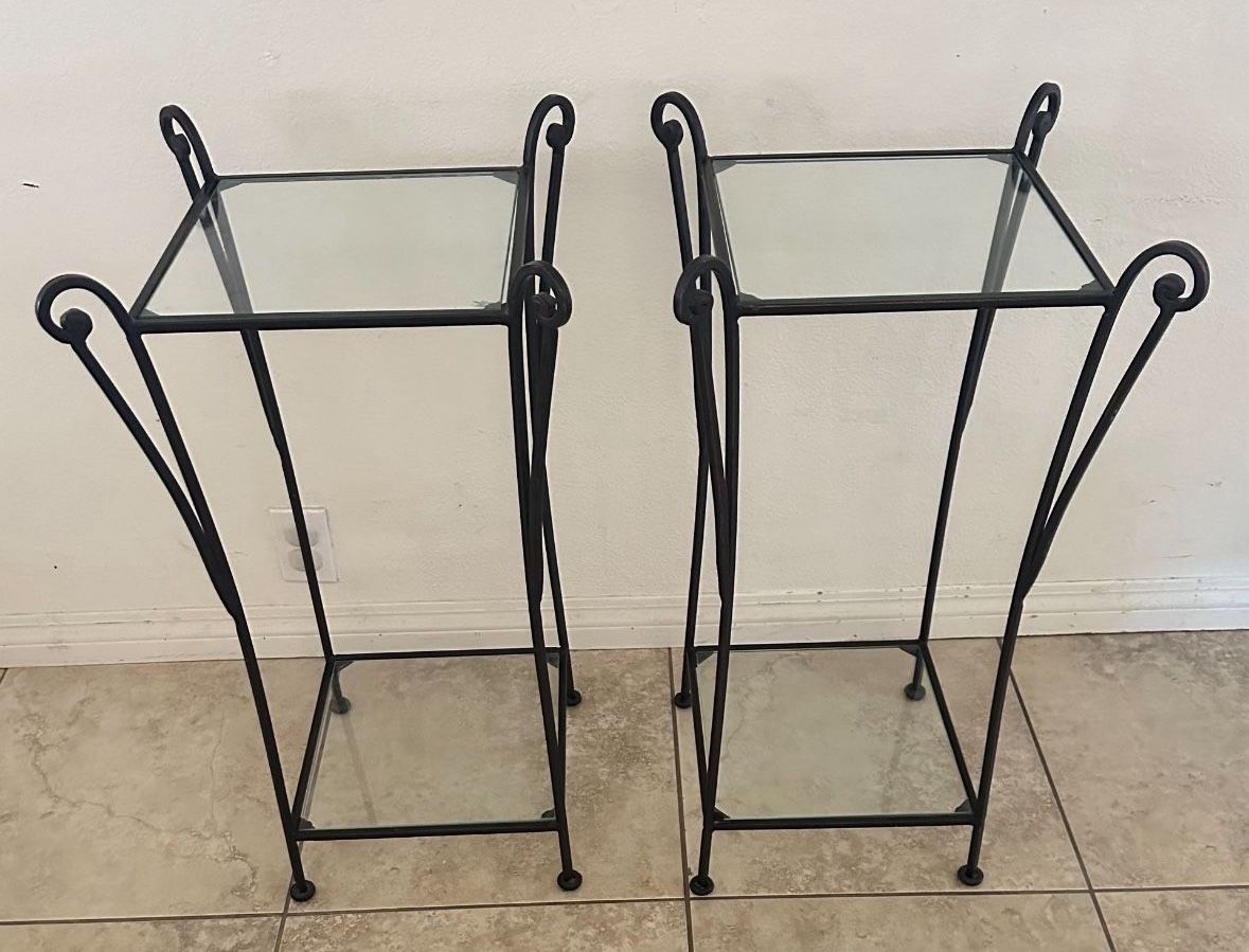 Iron & Glass Side Tables (2)