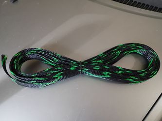 25 ft 3/4 Black green expandable wire sleeving