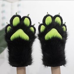 Green And Black Fursuit Paws