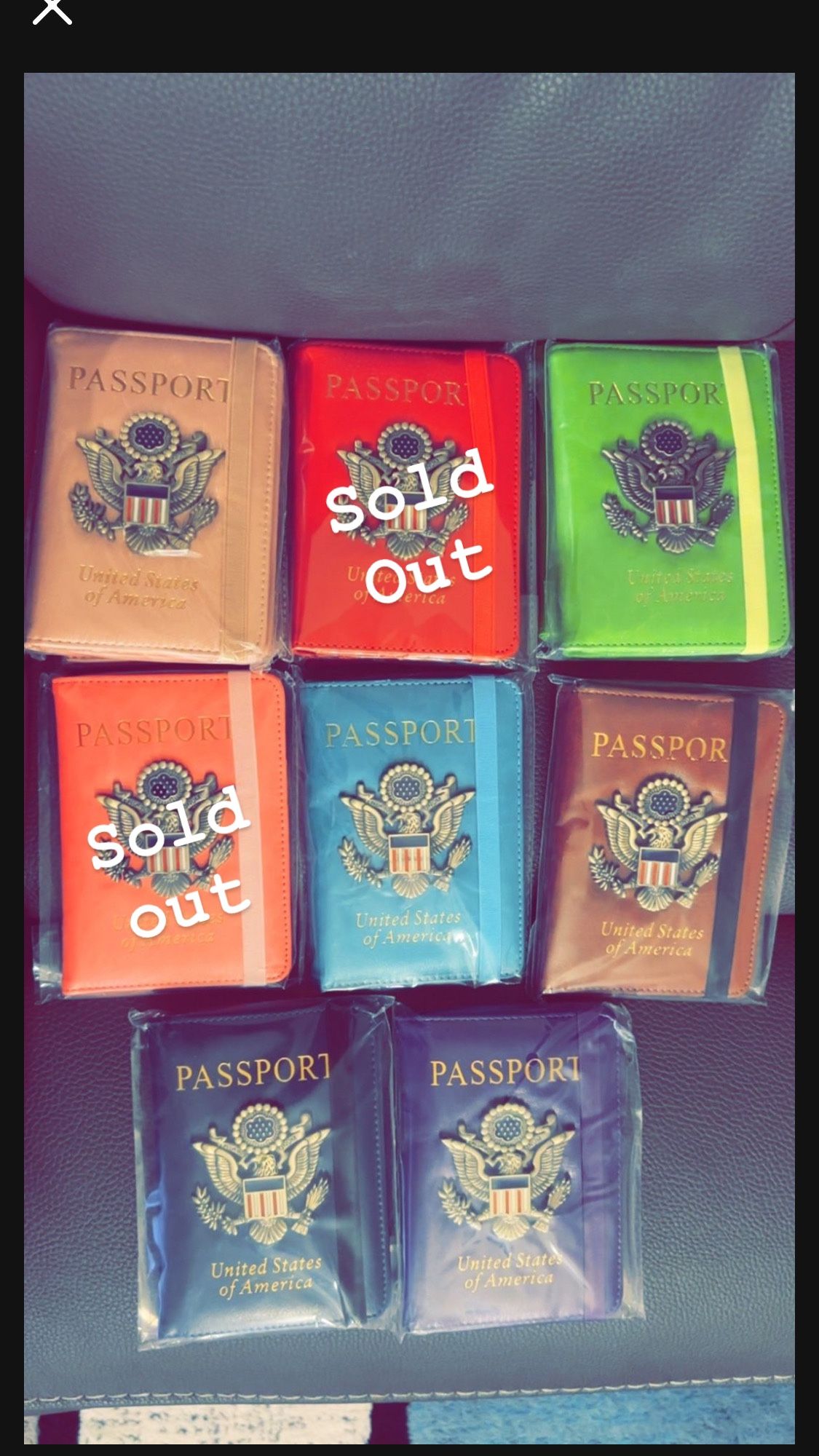 Passport Holder Wallet Cover for Men Women Family, Metal US Badge