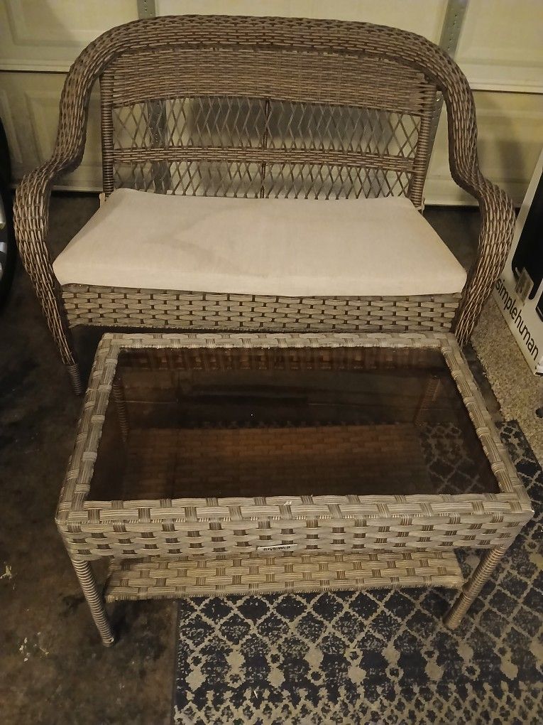 Wicker Chair And Table