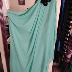 Juniors Mint one shoulder dress