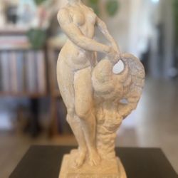 Nude Lady with Goose/Swan Sculpture