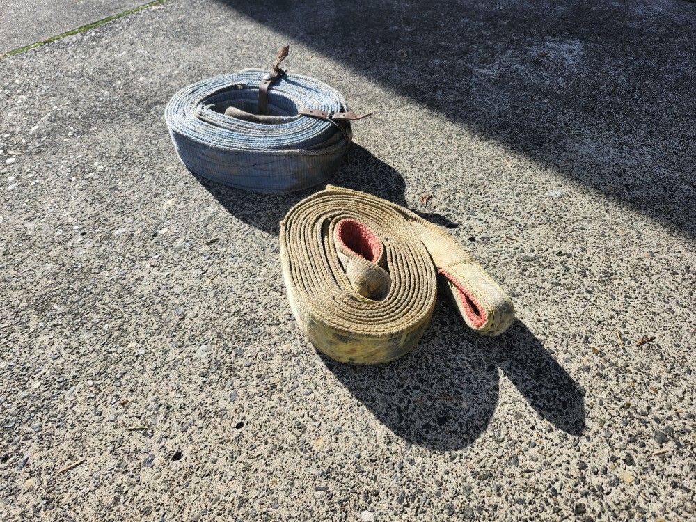 Two Tow Straps. One 4" And One 2"