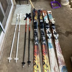 One Set Of Salomon Ski’s And Ski Sticks, One Set Of Nordica Ski’s And Ski Sticks 4 Helmets Two Sets Of Boots 