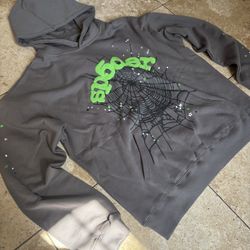 Green Gray Spider Hoodie BRAND NEW