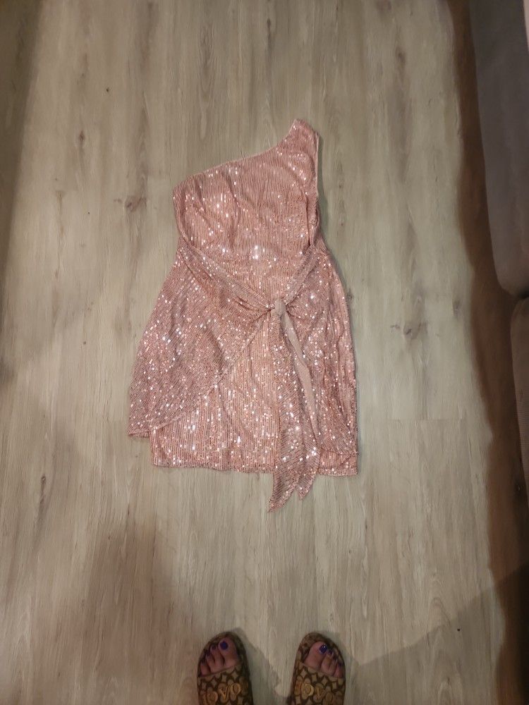 Sequin Dress Rose Gold