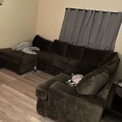 ULTIMATE NETFLIX COUCH!!! 3 Piece Chocolate Microfiber Sectional 