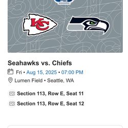 One Seahawk Ticket 5 Rows From Field
