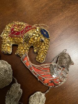 Set On 14 Vintage Lovely antique Sequin Christmas Ornaments ! 