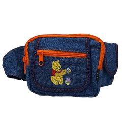 Y2K Winnie the Pooh Denim Belt Bag Fanny Pack Adjustable Waist Wallet Disney 90s