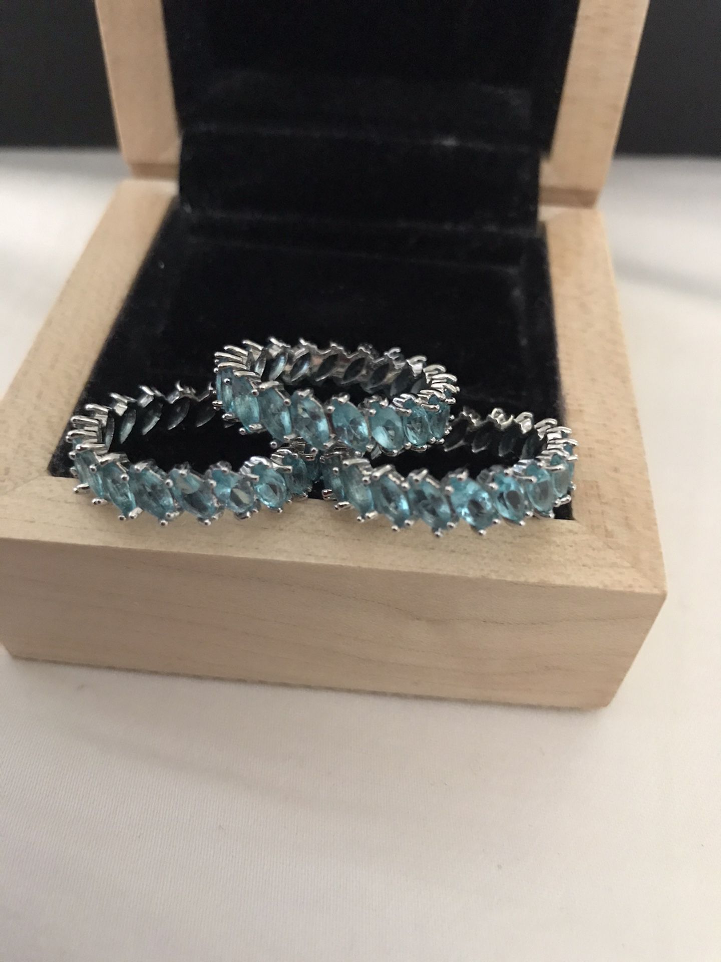 Ladies Turquoise stackable Rhinestone Rings