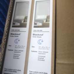 4 blackout roller shades brand new in box 37” W * 72” L $30 each all for for $120