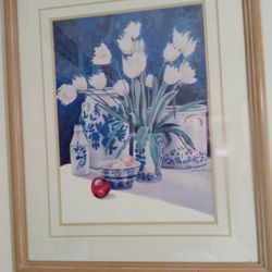 Large Print Behind Glass  Wood Frame 