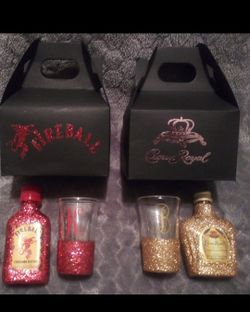 Bling alcohol bottle and shot glass..